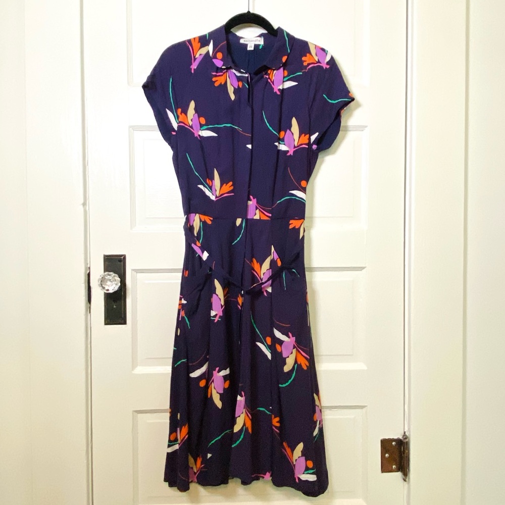 NWOT Modcloth Emily & Fin Birds of Paradise Floral Button Front Shirt-Dress